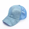 Wholesale personalized lots of colors glitter ponytail hat