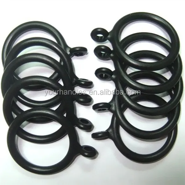 Curtains Ideas curtain pole clips : Europe Metal Silver And Black Pole Rings,No-clip Drapery Curtain ...