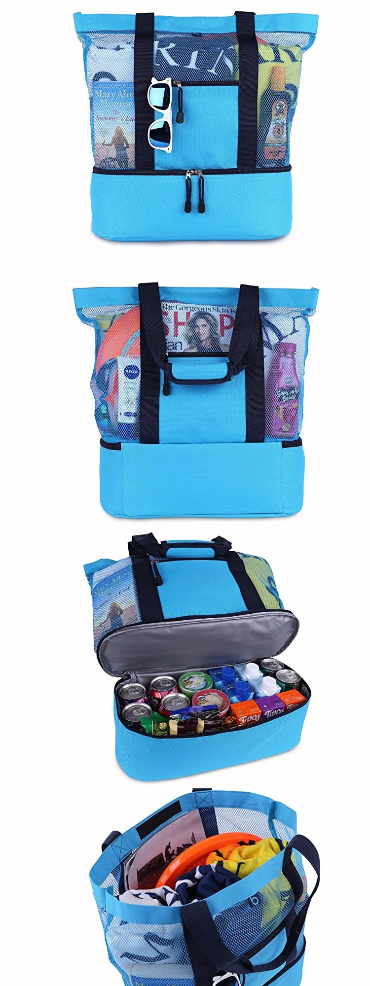 beach bag with insulated cooler