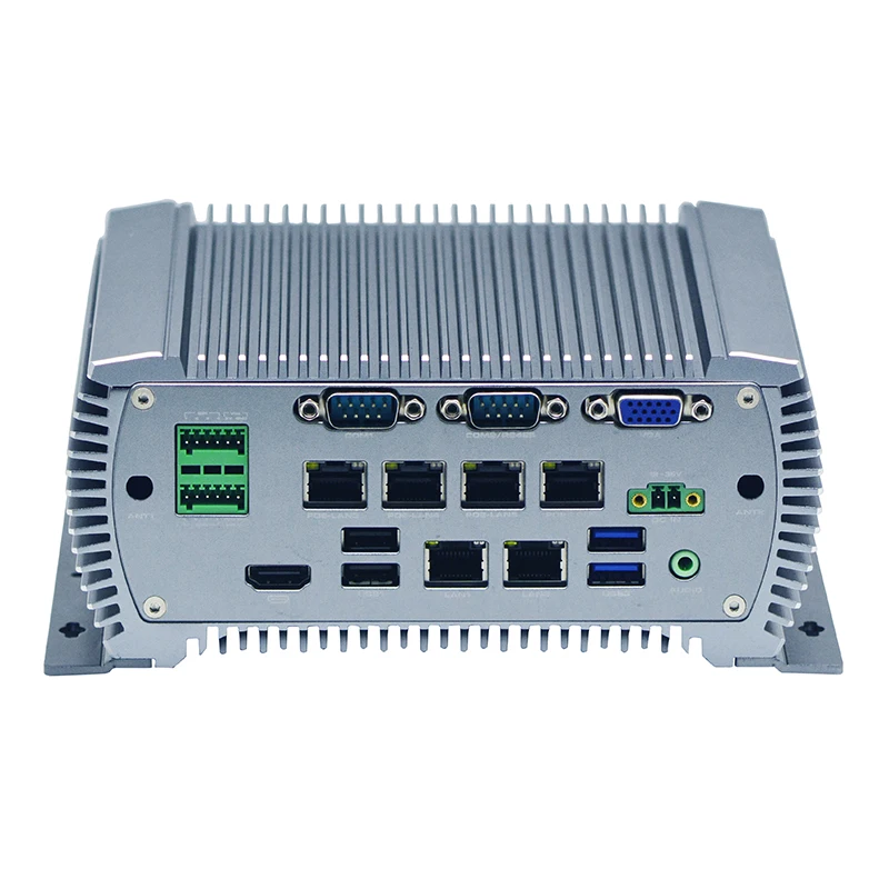 2019 4 poe 工业计算机 x86 坚固的嵌入式风扇箱 pc,第 6 代 i5 6360u