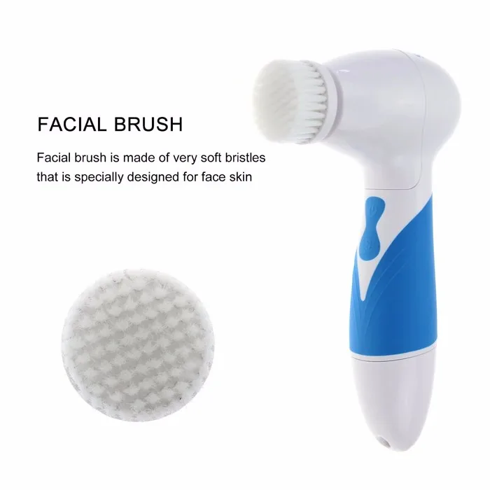 5in1 Multifunction Brush Battery Operated Rotary Face Body Cleaning