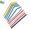 Eco Friendly Custom Reusable Boba Tea Drinking Collapsible Silicone Folding Straw
