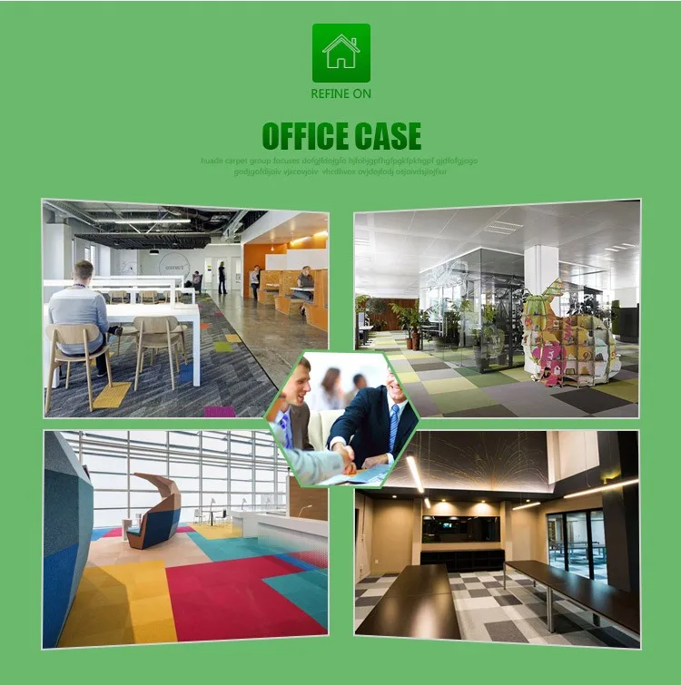 Modern Design Office Carpet Tile Nylon /PP Solution Dyed 50x50cm