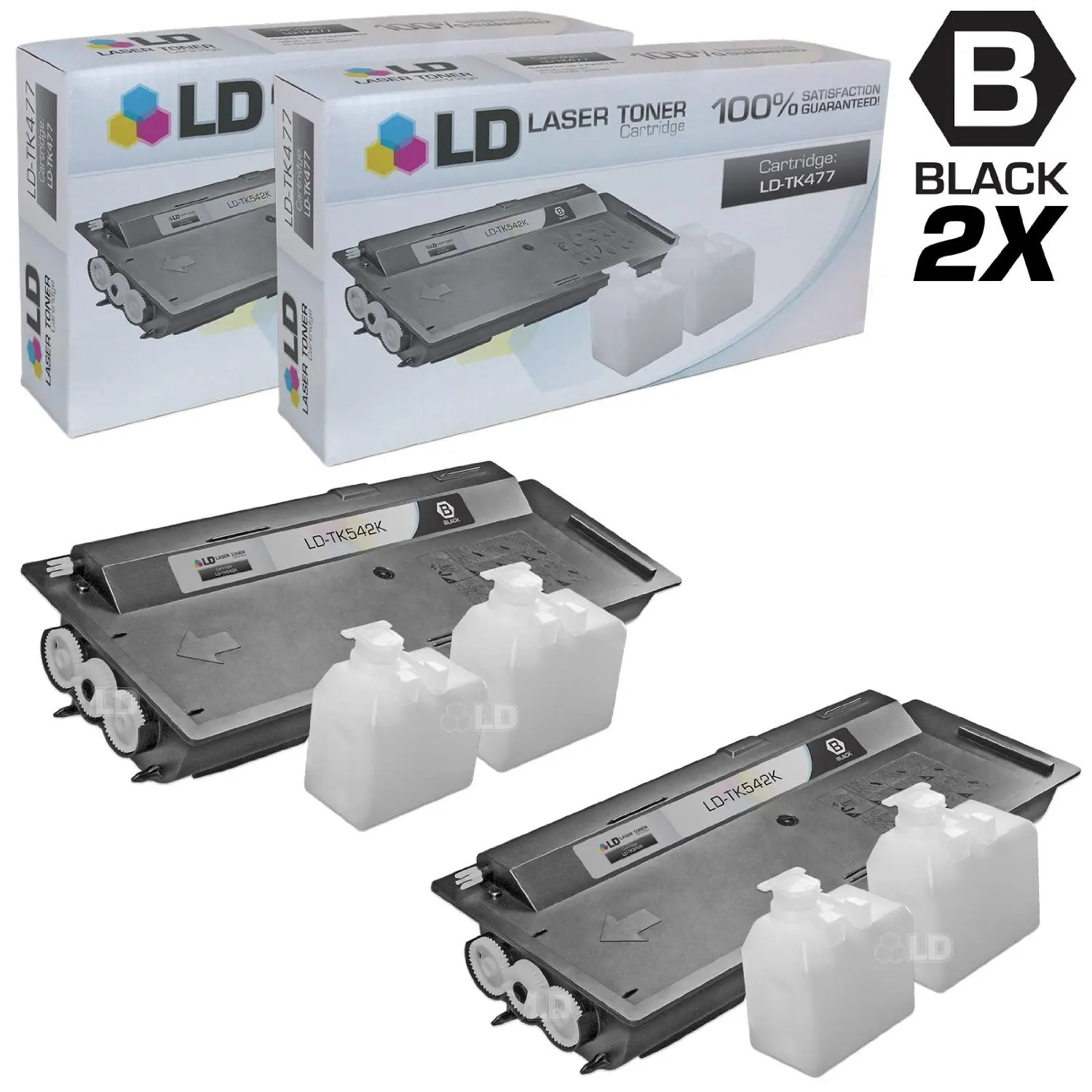 Get Quotations · LD Remanufactured Replacements for Kyocera Mita TK-477 Set  of 2 Black Laser Toner Cartridges