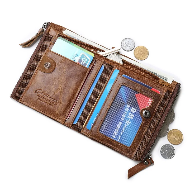 Genuine Leather Mens Wallet Manufacturer With Zipper Coin Pocket Buy