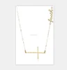 10K Polished Gold Faux Cross with Faith On The Side of Chain Necklace, 17.5