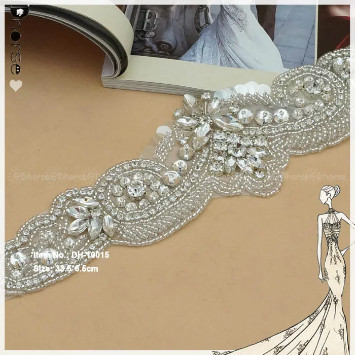 2018 New Arrival Sequins Wedding Bridal Sash Belt Crystal Pearl