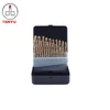 13Pcs Metric jobber 135 split point angle DIN338 Polished Titanium HSS Twist Drill Bit Kit Set for Metal Stainless Steel
