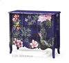 Antique reproduction vintage hand painted living room classic flower bird chest cabinet
