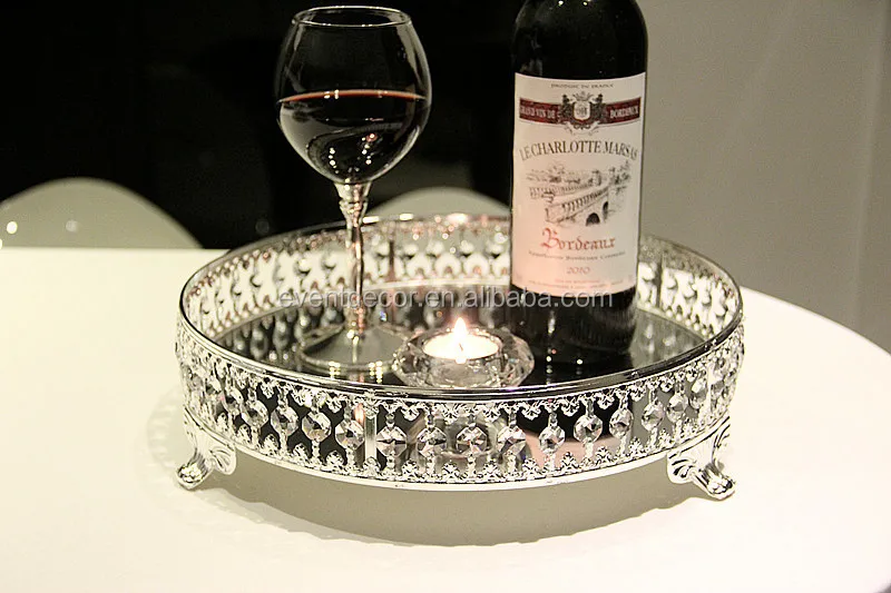 Wholesale Metal Serving Tray With Legs,Mirror Serving Tray For