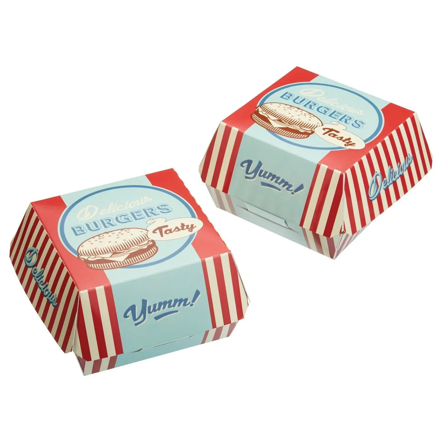 Burger Boxes - Set of 6 Prefolded Boxes - 13cm x 4cm