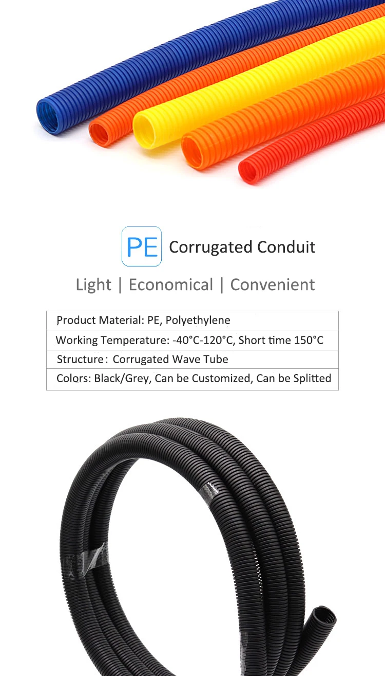 Sy Ce Rohs Certified Corrugated Tube For Flexible Wire Protection
