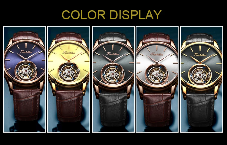 Aesop custom waterproof wholesale luxury men leather mechanical watch stainless steel automatic tourbillon watch