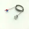 Flat Surface M8 Threaded Probe SS Braided Wires PT100 Temperature Sensor