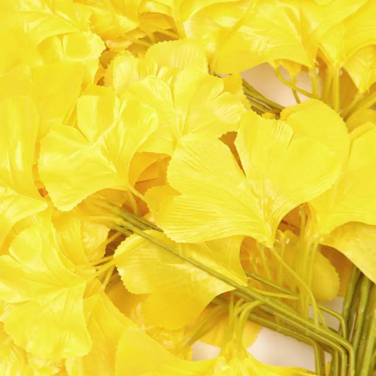 High quality artificial plastic branch ginkgo tree leaves