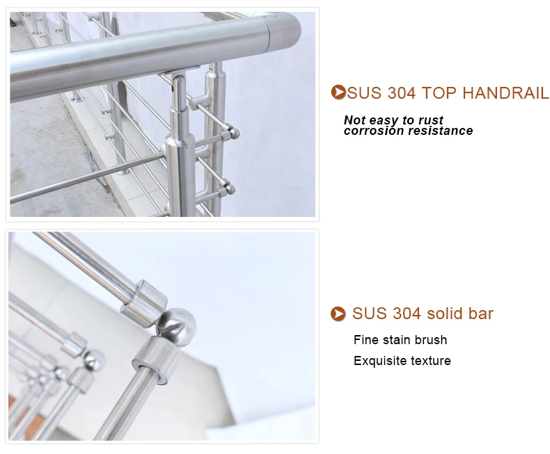 Australian Standard Wall Mounted Stainless Steel Handrail For Stair/ Side Mounting Balcony