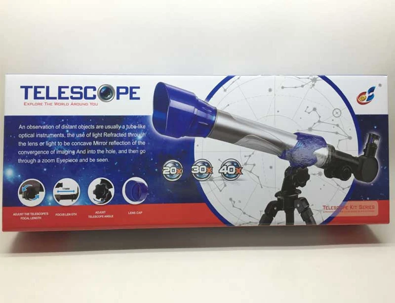 Shantou Kids educational Toy telescope for skywatch,20X 30X 40X