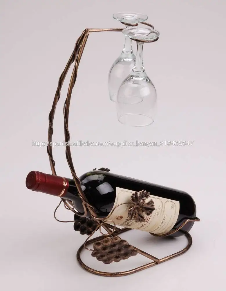 clásico de la moda de hierro círculo estante de la botella de vino