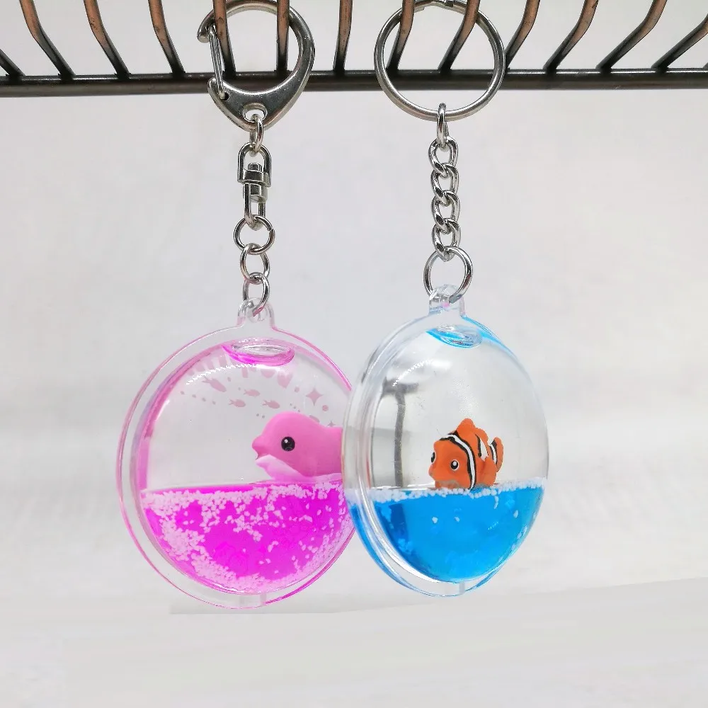 Floating Keychain With 3d Floater Purse Shape Wholesale Custombglitter Liquid Oil Water Keyring