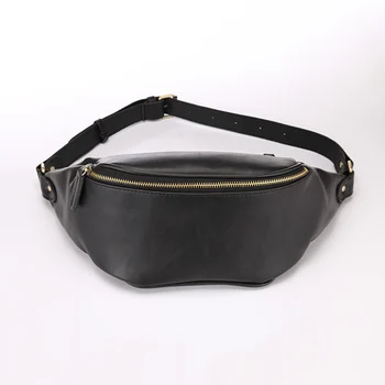 black leather fanny pack mens