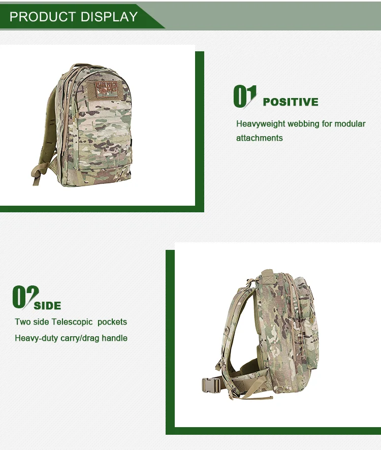 Kms Hot Sale Custom Bags Tactical Molle Expandable Backpack Conceal