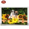 Beautiful Spring Scenery with Cute Dog/Pet LED Lighted Canvas Wall Painting for Home Decoration