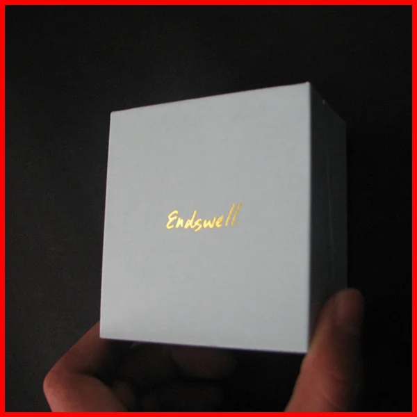 500$ Cash Coupon Special Design Golden Hot Stamping Logo Light Blue Plastic Jewelry Box