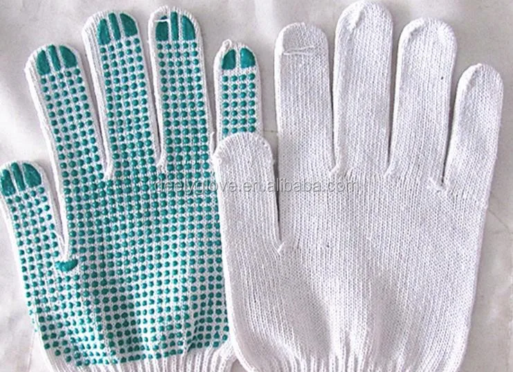Cotton Work Gloves With Rubber Grip Dots Breathable Grip Gloves Buy