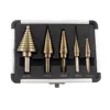 TG Tools 5pcs with aluminum case hss cobalt multiple hole step drill bit set