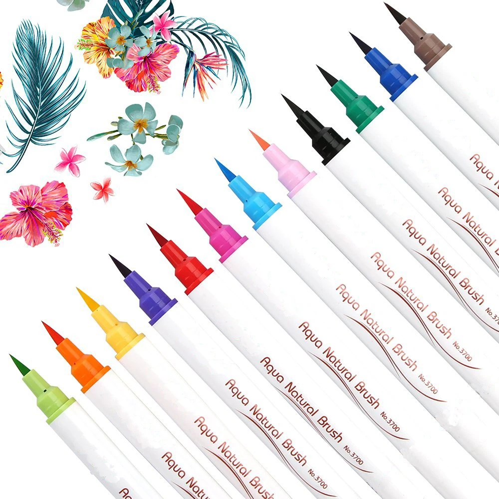 24 colors watercolor brush pen soft fine tip markers pens paint