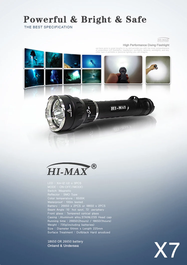 Hi Max X7 Scuba Diving Search Waterproof The Most Powerful Rechargeable Long Distance Torch Light Buy Torch Light Long Distance Rechargeable Torch Light Waterproof Search Lights Product On Alibaba Com