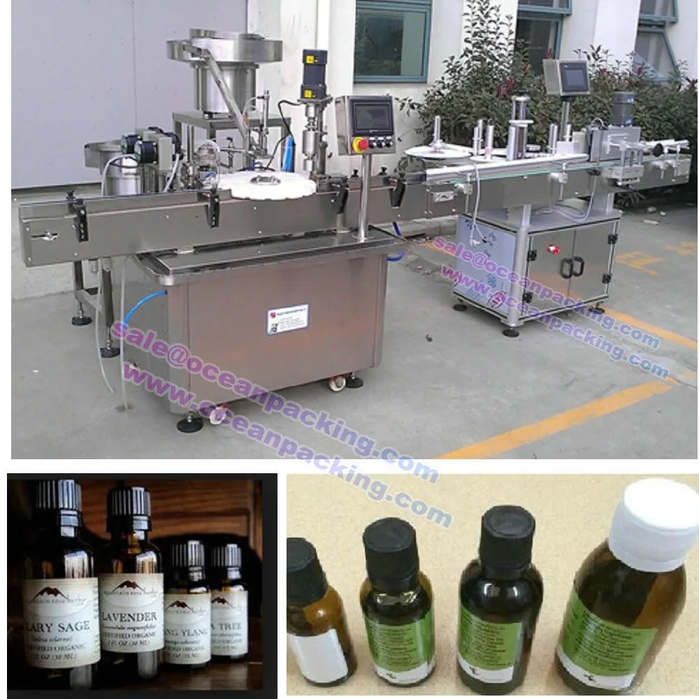 Automatic Essential Oil Bottle Filling Capping And Labeling Machine