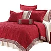 Kosmos wholesale superior quality lace embroidery red bedspread set