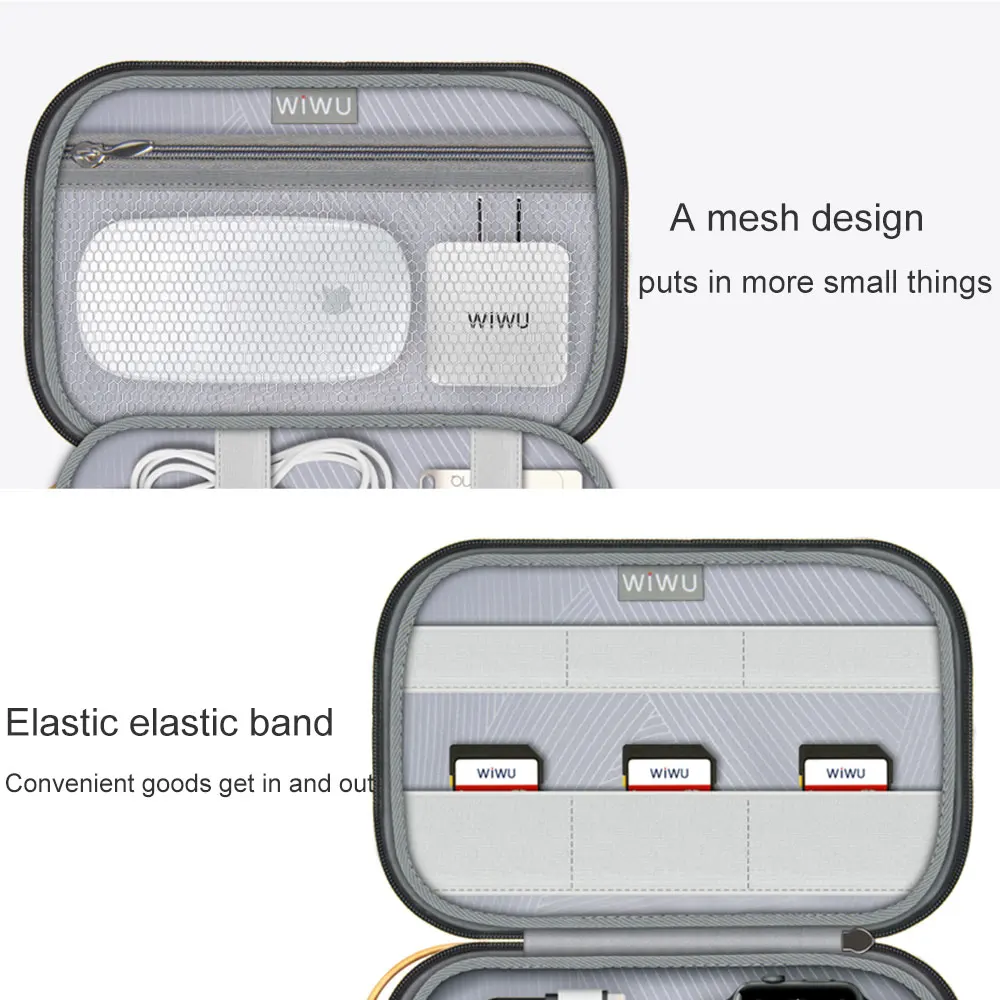 WIWU Manufacture Electronics Accessories Carry Case Travel Organizer Bag For Cable Earphone Power Bank Charger Digital Gear Bag