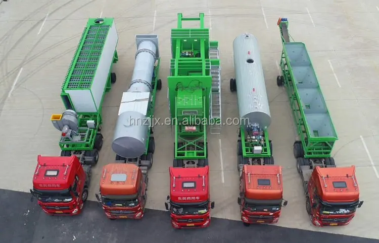 Mobile Hot Mix Asphalt Batching Plant 80-160T/H with Twin Shaft Asphalt Mixer