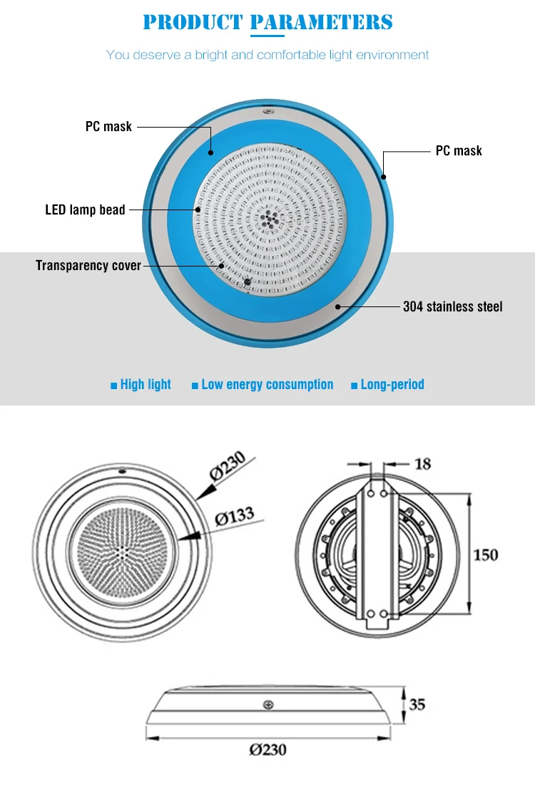 Warm White Led Bubble Swimming Pool Light Malaysia
