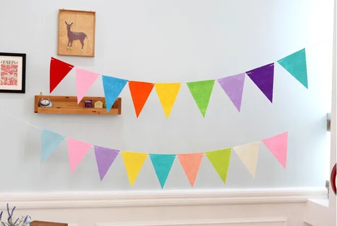 Multi Coloured Bunting Party Wedding Decoration Handmade Bunting Pastel ...