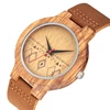 2018 less quantity custom logo wholesale cheap men wood watch wood face watch with leather band