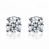 simple design fashion aaa cubic zirconia white gold solitaire stud 925 Silver earrings