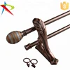 Middle East Europe dual curtain pole /algeria curtain rod with resin finials