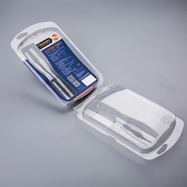 Transparent Plastic Plastic Blister Packaging Clamshell Tray With Card