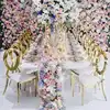 stainless metal dining wedding table with chairs