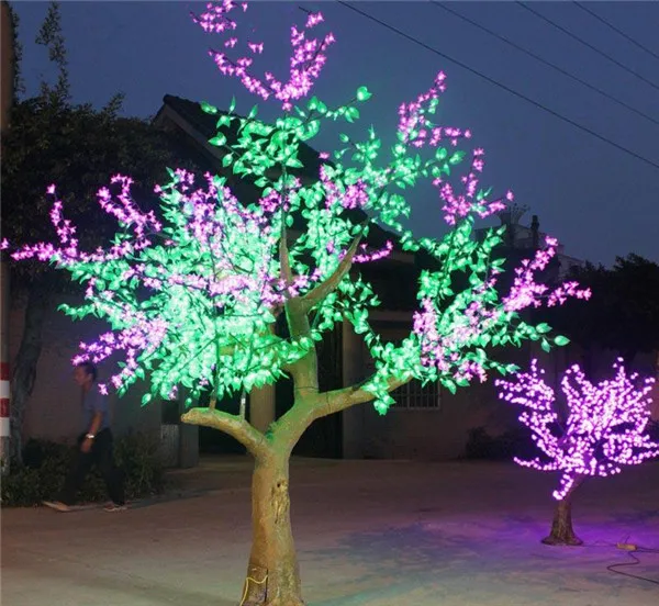 Artificial Flower Outdoor Lights Led Tree Wood Frame New S