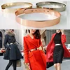 Fashion Women Adjustable Metal Waist Belt Metallic Bling Gold Silver Color Plate Vintage Lady mirror belts