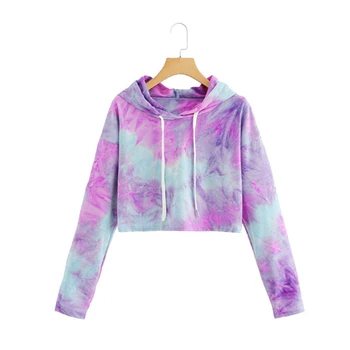 tie dye crop top hoodie