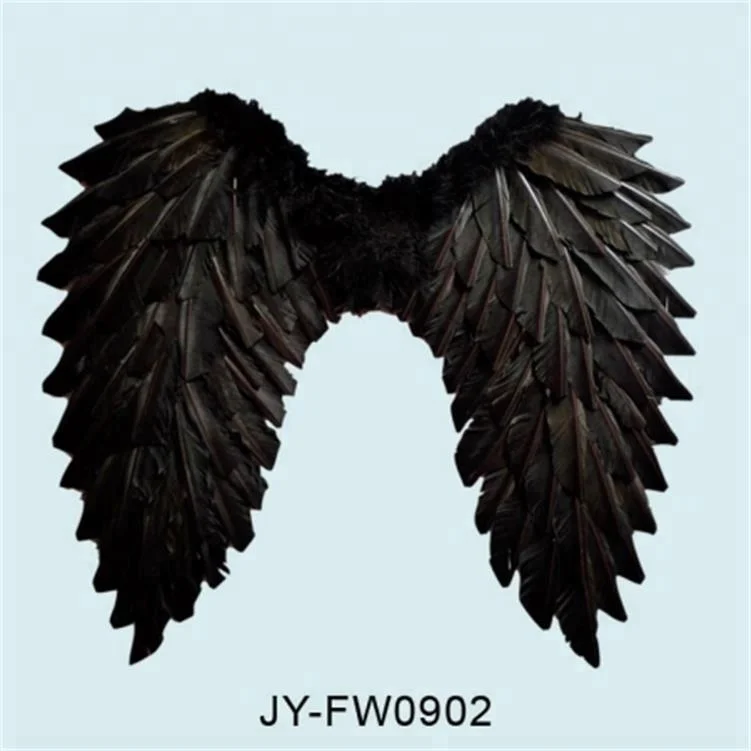 ハロウィーンのための黒い羽の天使の羽を飛ぶ卸売 Buy Feather Wings Black Angel Wings Flying Wings Product On Alibaba Com