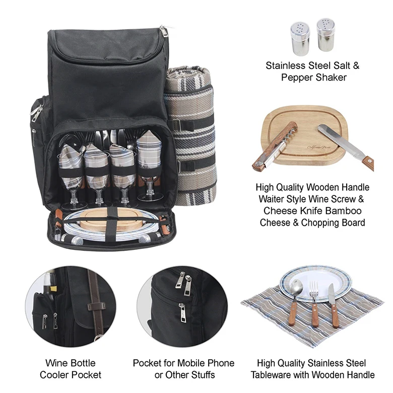 Wholesale Waterproof Picnic Set Collapsible And Insulated Backpack With