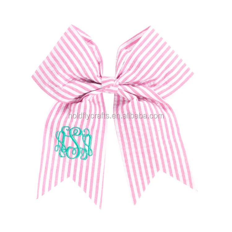 seersucker bow pink