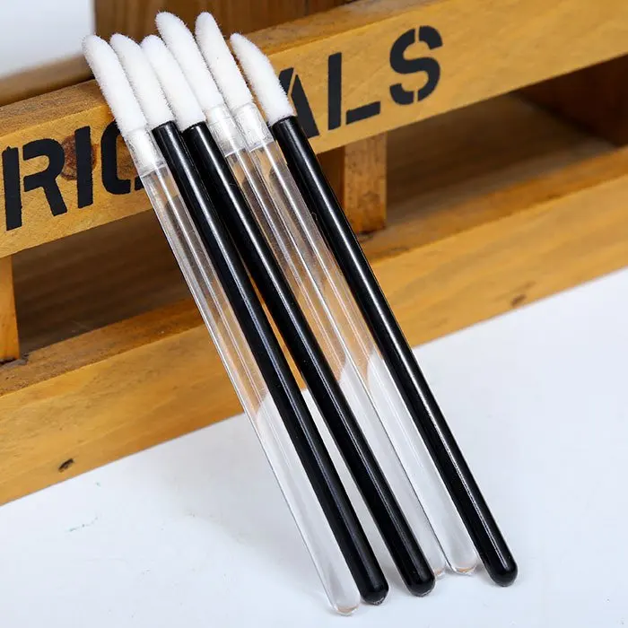 Pack 50 Flocked Tip Applicator Lip Gloss Wand Lipstick Lip Brush With