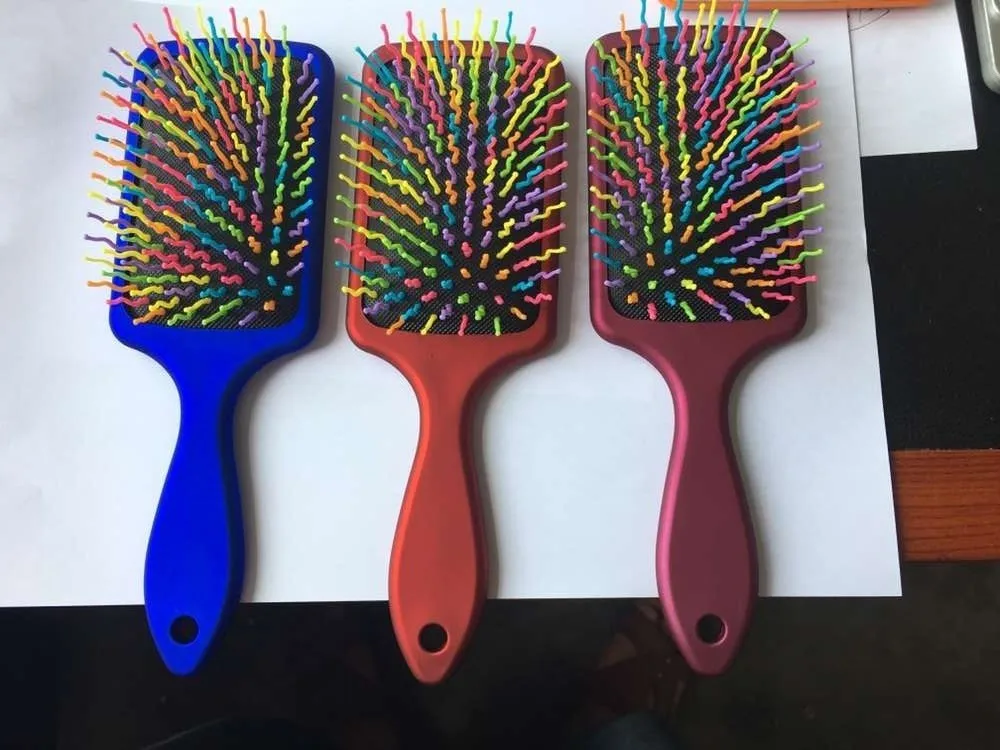 2017 New Improved Professional Rainbow Metallic Paddle Cushion Salon